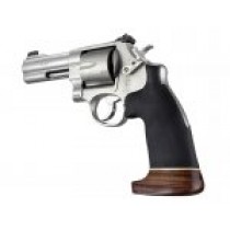 S&W N Round Butt Conversion No Finger Grooves Rubber Monogrip W/Wood Big Butt