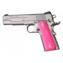 1911 Govt. Model Pink Rubber Grip Panel Checkered W/Diamonds