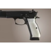 TZ-75 - EAA. P9 Checkered Aluminum - Brushed Gloss Clear Anodize
