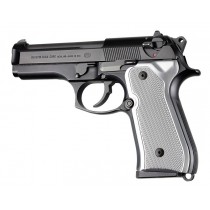 Beretta 92FS Checkered Aluminum - Brushed Gloss Clear Anodize
