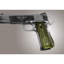 1911 Govt. Aluminum Magrip Kit - Flames Arched Matte Green