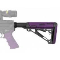 AR-15/M-16 OverMolded Collapsible Buttstock Assembly - Includes Mil-Spec Buffer Tube and Hardware - Purple Rubber