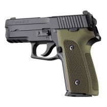 SIG Sauer P228 P229 DAK Checkered Aluminum - Matte Green Anodize