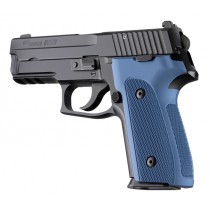 SIG Sauer P228 P229 DAK Checkered Aluminum - Matte Blue Anodize