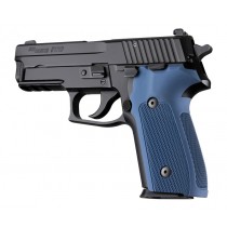SIG Sauer P228 P229 DA/SA Checkered Aluminum - Matte Blue Anodize