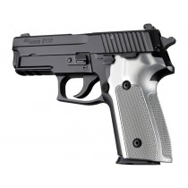 SIG Sauer P228 P229 DA/SA Checkered Aluminum - Brushed Gloss Clear Anodize