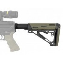 AR-15/M-16 OverMolded Collapsible Buttstock Assembly - Includes Mil-Spec Buffer Tube and Hardware - OD Green Rubber