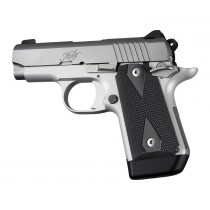 Kimber Micro 9 Ambi Safety Checkered G10 - Solid Black