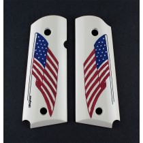 1911 Officers Model Scrimshaw Ivory Polymer - American Flag