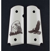 1911 Officers Model Scrimshaw Ivory Polymer - Eagle w/Talons