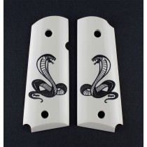 1911 Officers Model Scrimshaw Ivory Polymer - Cobra Snake
