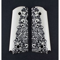 1911 Officers Model Engraved Ivory Polymer - Boneyard