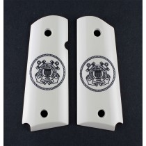 1911 Officers Model Scrimshaw Ivory Polymer - Coast Guard