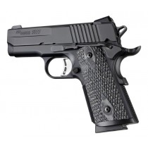 1911 Officers Model S&A Mag Well Piranha Grip G10 - G-Mascus Black/Gray