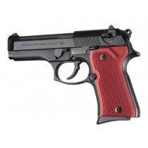 Beretta 92 Compact Checkered Aluminum - Matte Red Anodize