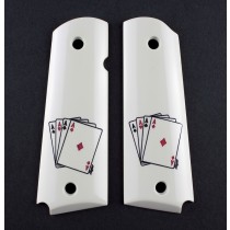 1911 Govt. Model Scrimshaw Ivory Polymer - Double Aces - Ambi-Cut