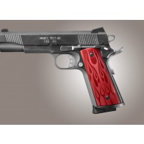 1911 Govt. Model S&A Mag Well Flames Aluminum - Red Anodize