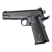 1911 Govt. Model S&A/Techwell Mag Well Piranha Grip G10 - Solid Black