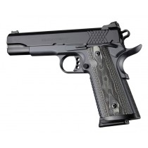 1911 Govt. Model S&A/Techwell Mag Well Checkered G10 - G-Mascus Black/Grey