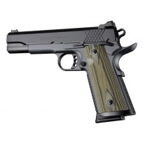 1911 Govt. Model S&A/Techwell Mag Well Checkered G10 - G-Mascus Green