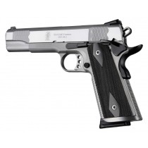 1911 Govt. Model Ebony S&A/Techwell Mag Well, Ambi-Cut, Checkered Panels
