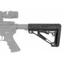 AR-15/M-16 OverMolded Collapsible Buttstock - Fits Mil-Spec Buffer Tube - Black Rubber