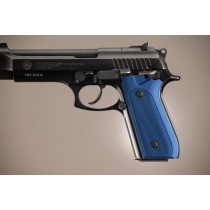 Taurus PT-99 PT-92 PT-100 PT-101 With Decocker Checkered Aluminum - Matte Blue Anodize