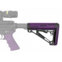 AR-15/M-16 OverMolded Collapsible Buttstock - Fits Commercial Buffer Tube - Purple Rubber