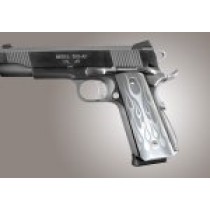 1911 Govt. Aluminum Magrip Kit - Flames Arched Matte Clear