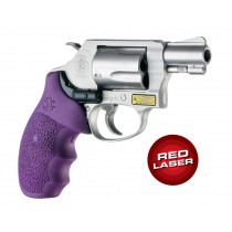 Laser Enhanced Grip Red Laser - S&W J Frame Round Butt Rubber Monogrip Purple
