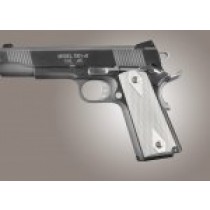 1911 Govt. Model 3/16 Thin Checkered Aluminum - Brushed Gloss Clear Anodized