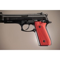 Taurus PT-99 PT-92 PT-100 PT-101 With Decocker Checkered Aluminum - Matte Red Anodize