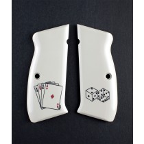CZ 75 Scrimshaw Ivory Polymer - Aces w/Dice


