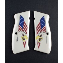 CZ 75 Scrimshaw Ivory Polymer - Eagle with Flag
