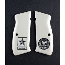 CZ 75 Scrimshaw Ivory Polymer - Army insignia
