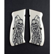 CZ 75 Scrimshaw Ivory Polymer - Grim Reaper Full Body X2

