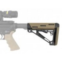AR-15/M-16 OverMolded Collapsible Buttstock - Fits Commercial Buffer Tube - Flat Dark Earth Rubber