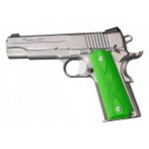 1911 Govt. Model Zombie Green Rubber Grip Panels Checkered W/Diamonds