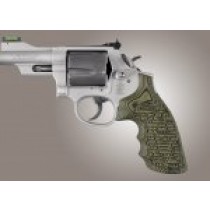 S&W K&L Frame Round Butt Conversion Finger Grooves Piranha Grip G10 - G-Mascus Green