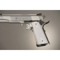 1911 Govt. Model S&A Mag Well Checkered Aluminum - Matte Clear Anodized