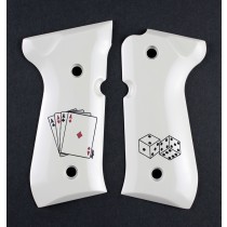 Beretta 92 Scrimshaw Ivory Polymer - Aces w/Dice