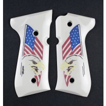 Beretta 92 Scrimshaw Ivory Polymer - Eagle with Flag
