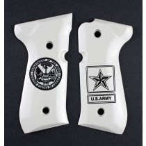 Beretta 92 Scrimshaw Ivory Polymer - Army insignia