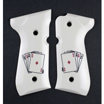 Beretta 92 Scrimshaw Ivory Polymer - Double Aces