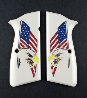 Browning Hi-Power Scrimshaw Ivory Polymer - Eagle with Flag
