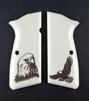Browning Hi-Power Scrimshaw Ivory Polymer - Eagle w/Talons