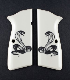 Browning Hi-Power Scrimshaw Ivory Polymer - Cobra Snake