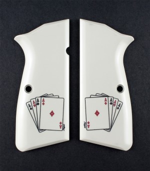 Browning Hi-Power Scrimshaw Ivory Polymer - Double Aces