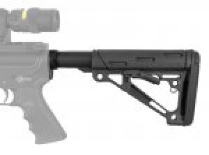 AR-15/M-16 OverMolded Collapsible Buttstock Assembly - Includes Mil-Spec Buffer Tube and Hardware - Black Rubber