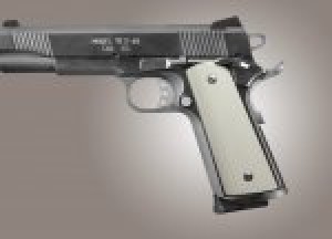 1911 Govt. Model Smooth Ivory Polymer S&A/Techwell Mag Well, Ambi. Cut